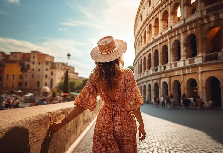 Giovane donna a Roma